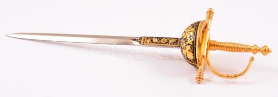 Virágmintával díszített levélvágó kés, jó állapotban, h: 25,5 cm