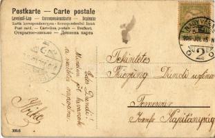 1906 Schabes Abend / Shabbes Night. Jewish man peeling a radish. Judaica (EK)