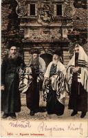 Recznie kolorowane / Jewish men in tallit. Judaica + M. Kir. 8/III hadtápzászlóalj 2-ik század parancsnokság (EK)