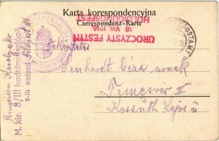 Recznie kolorowane / Jewish men in tallit. Judaica + M. Kir. 8/III hadtápzászlóalj 2-ik század paran...