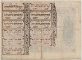 Hajdúszoboszló 1926. "Hajdú Megyei Takarékpénztár" részvény 150P-ről, szelvényekkel, szára...