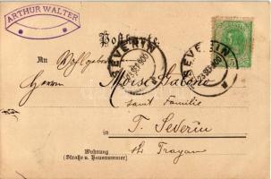 1900 Herzl Tivadar, a cionizmus megalapítója. Arthur Walter üdvözlőlapja héber nyelvű szöveggel / Dr...