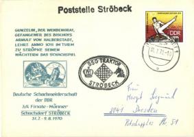 Schachdorf Ströbeck - sakk motívumlap Ströbeck sakkfaluból / modern postcard from Ströbeck chess village (EK)