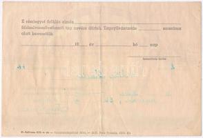 Kaposvár 1956. "Földművesszövetkezeti Részjegy" névre szóló, "KAPOSVÁR ÉS FÖLDMÍVESSZ...