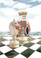 16 db MODERN sakk motívumlap, sakk motívumú festmények / 16 MODERN chess motive cards, art postcards