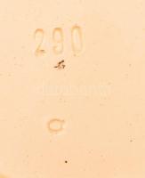 Díszes virágmintás tányér, mázas porcelánfajansz, jelzett (Q), apró kopásokkal, lepattanással, d: 20...