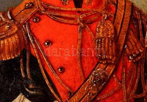 XIX. sz. közepe: Jelzés nélkül: Osztrák-lengyel tiszt graf Pininzki portréja. Olaj, karton. Keretben...