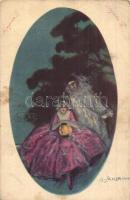 6 db régi grafikai motívumlap: gyerekek, szignált művészlapok / 6 pre-1945 graphic motive cards: chi...