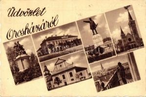 16 db régi magyar városképes lap / 16 pre-1945 Hungarian town-view postcards