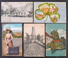 100 db régi magyar és történelmi magyar városképes lap / 100 pre-1945 Hungarian and Historical Hungarian town-view postcards