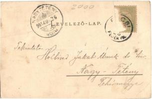 1905 Adony-Pusztaszabolcs, Vasútállomás, vasutasok, vasúti vendéglő, étterem. Art Nouveau, floral (E...