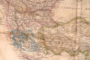 1845 F. Fried: General Karte des Türkischen Reichs (in Europa und Asien) nebst dem Königreiche Griec...