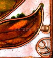 Radnai Zoltán (1960-): Női fej. Tűzzománc, rézlap, jelzett,  keretben, 15,5×15,5 cm