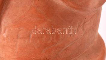 Kisfaludi Stróbl Zsigmond (1884-1975): Fürdés után. Terrakotta, jelzett, karcolásokkal, m: 33 cm