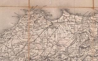 1867-1882 Province d'Alger, Algéria térképe, 2 db  térkép vászonra kasírozva, Paris, Imprimé pa...