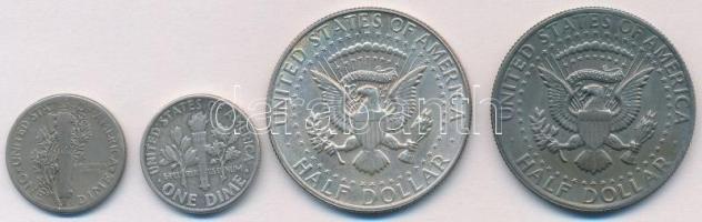 Amerikai Egyesül Államok 1943. 1d Ag "Mercury" + 1949. 1d Ag "Roosevelt" + 1967....