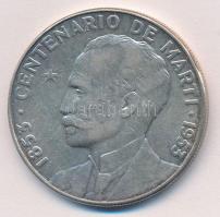 Kuba 1953. 1P Ag Jose Marti T:2 ph. Cuba 1953. 1 Peso Ag Jose Marti C:XF edge error Krause KM#29