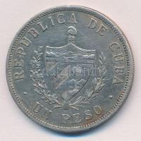 Kuba 1915. 1P Ag T:2 Cuba 1915. 1 Peso Ag C:XF