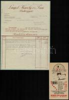 cca 1910-1920 6 db fejléces számla és reklám nyomtatvány