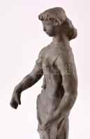 Kerényi Jenő (1908-1975): Álló nő. Festett terrakotta, apró lepattanással, jelzett, m: 31 cm