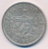 Kuba 1934. 1P Ag T:2 ü. Cuba 1934. 1 Peso Ag C:XF ding