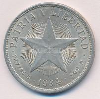 Kuba 1934. 1P Ag T:2 ü.
Cuba 1934. 1 Peso Ag C:XF ding