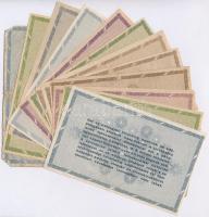 1946. 12db-os vegyes magyar adópengő bankjegy tétel T:III,III-