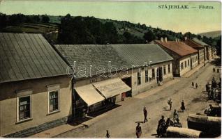 1922 Stájerlak, Steierdorf (Anina); Fő utca, piac, Scheitzner Ignácz üzlete és saját kiadása / main street with shop and market