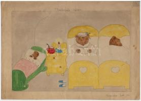 Budapest 1910. "Magyar Gazdák Hitelintézete Részvénytársaság" részvény, hátoldalon gyermek...