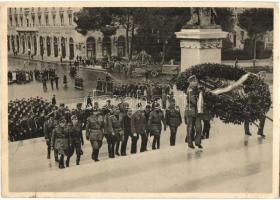 1940 Magyar leventeszázad Olaszországban - 3 db régi katonai motívumlap: (1) A leventeszázad a Rákóc...