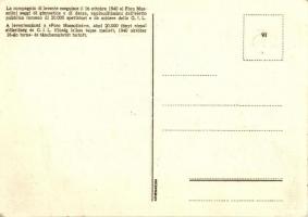 1940 Magyar leventeszázad Olaszországban - 3 db régi katonai motívumlap: (1) A leventeszázad a Rákóc...