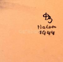 Ducsay Béla(1893-1967): Boci pihen. Szén, papír, jelzett, hagyatéki bélyegzővel, papírra ragasztva, ...