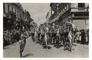 1940 Szatmárnémeti, Szatmár, Satu Mare; bevonulás / entry of the Hungarian troops + 1940 Szatmárnémeti visszatért So. Stpl.