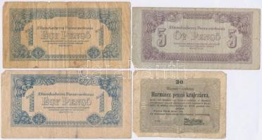 6db-os vegyes magyar bankjegy tétel, közte 1849. 30kr "Kossuth bankó" T:III,III-