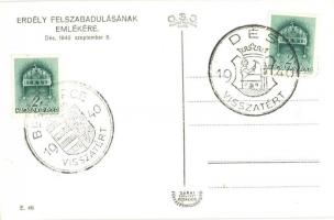 1940 Dés, Dej; bevonulás, horogkeresztes zászló / entry of the Hungarian troops, swastika flag + 194...