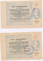 Budapest 1965. VIT sorsjegy 3,5Ft értékében (3x) közte 2db sorszámkövető T:II,III