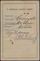 1918 Ganz és Társa - Danubius Rt. Hajógyár által kiállított fényképes igazolvány