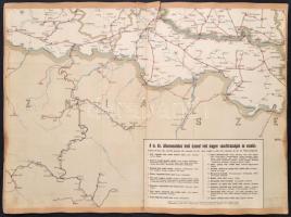 cca 1900 A magyar korona országainak posta- és távirdatérképének 5 db szelvénye. Tervezte: Oberhäuse...