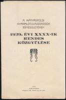 1929 A Mátyásföldi Nyaralótulajdonosok Egyesületének 1929. évi XXXX-ik rendes közgyűlése, 18p