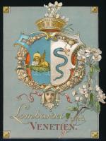 cca 1900 Lombardei und Venetien - Lombardia és Velence címere. Lithogárfia. 22x28 cm
