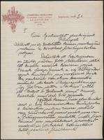 1927 Salgótarján, Pannónia Szálloda fejléces levélpapírjára írt levél
