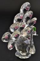 Fújt kristály páva, jelzés nélkül, alján nagyon apró csorbával, m: 15 cm