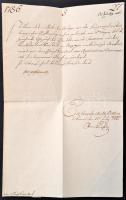 1786 Karlstadt graf Karl von Caramelli tábornok saját kézzel aláírt levele háborús ügyben / Autograp...