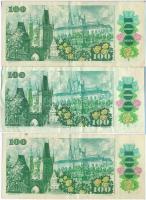 Csehszlovákia 1989. 100K (3x) T:III 
Czechoslovakia 1989. 100 Korun (3x) C:F