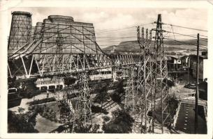 Tata, Tata-Tóváros; Magyar Általános Kőszénbánya Rt. tatai bányászata, Távvezeték, Függősínpálya, Hűtőtornyok, iparvasút, csillék (EK)