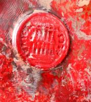 Zsolnay ökörvérmázas Buceros bicornis (nagy szarvascsőrűmadár), formába préselt porcelánfajansz, jel...