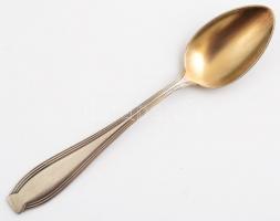 WMF ezüstözött fém kanál készlet ( 12 db), eredeti dobozában, aranyozott fejjel, jelzett,  h:10,5 cm...