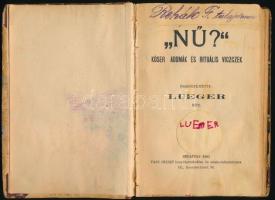 "Nű?" Kóser adomák és rituális viccek. Összegyűjtötte: Lueger. Bp., 1903, Vass József, 94 ...
