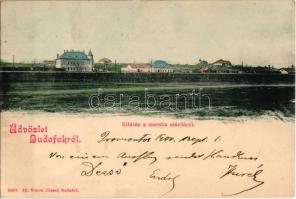 1900 Budapest XXII. Budafok, Kilátás a Macska Csárdáról, vasúti sín. Ifj. Simon József kiadása
