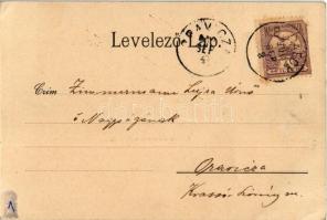 1900 Budapest XXII. Budafok, Kilátás a Macska Csárdáról, vasúti sín. Ifj. Simon József kiadása